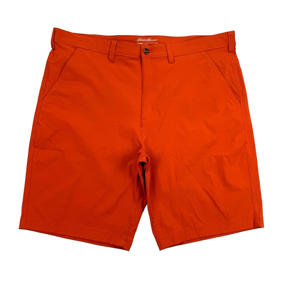 Eddie Bauer Travex Shorts Men 42 Tall Rust Orange Nylon Hiking Travel